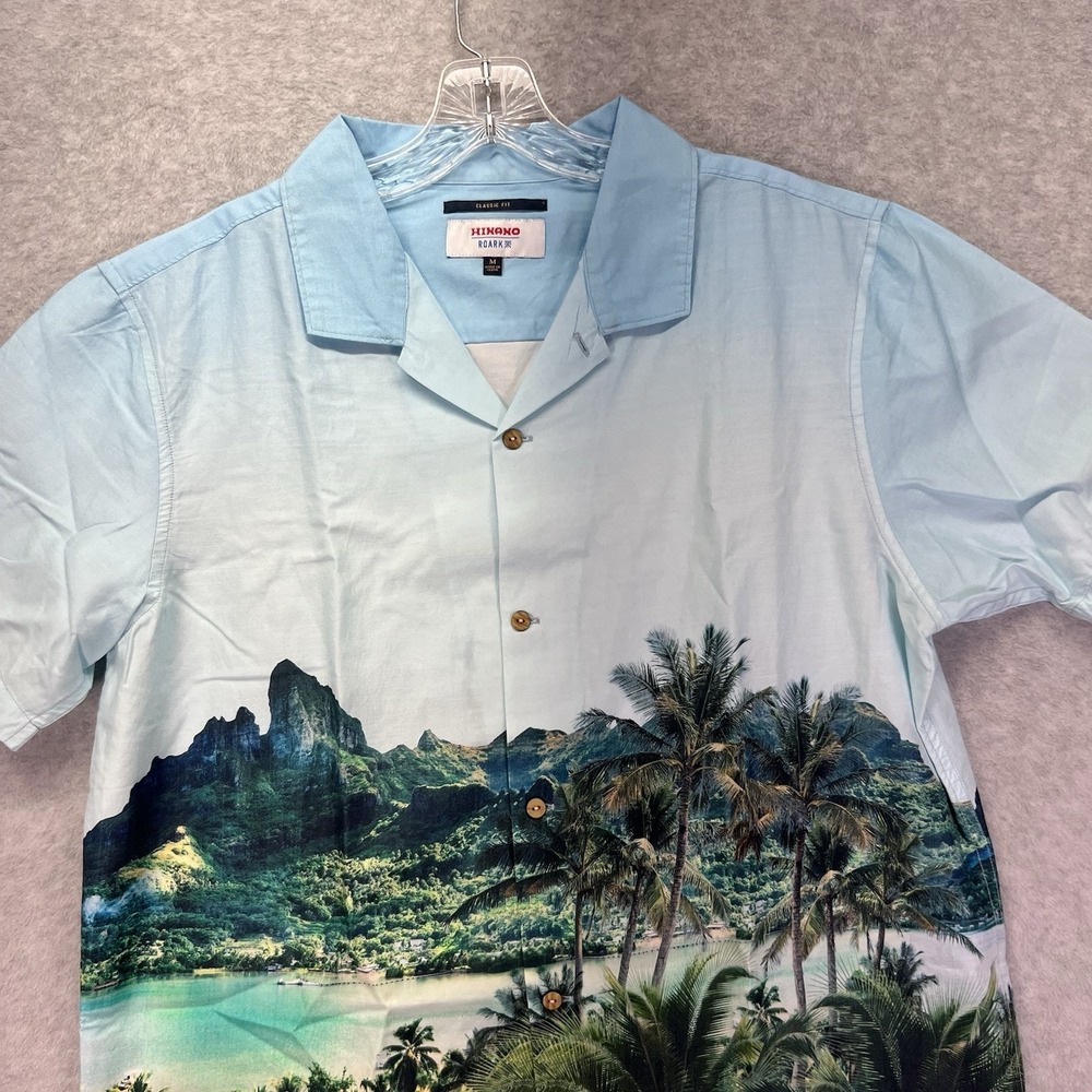 Roark Shirt Mens M Blue Hinano Gonzo Otemanu Hawaiian Button Up Short Sleeve